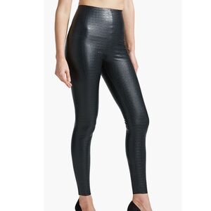 Commando Reptile Embossed‎ Faux Leather Leggings Black Size Medium